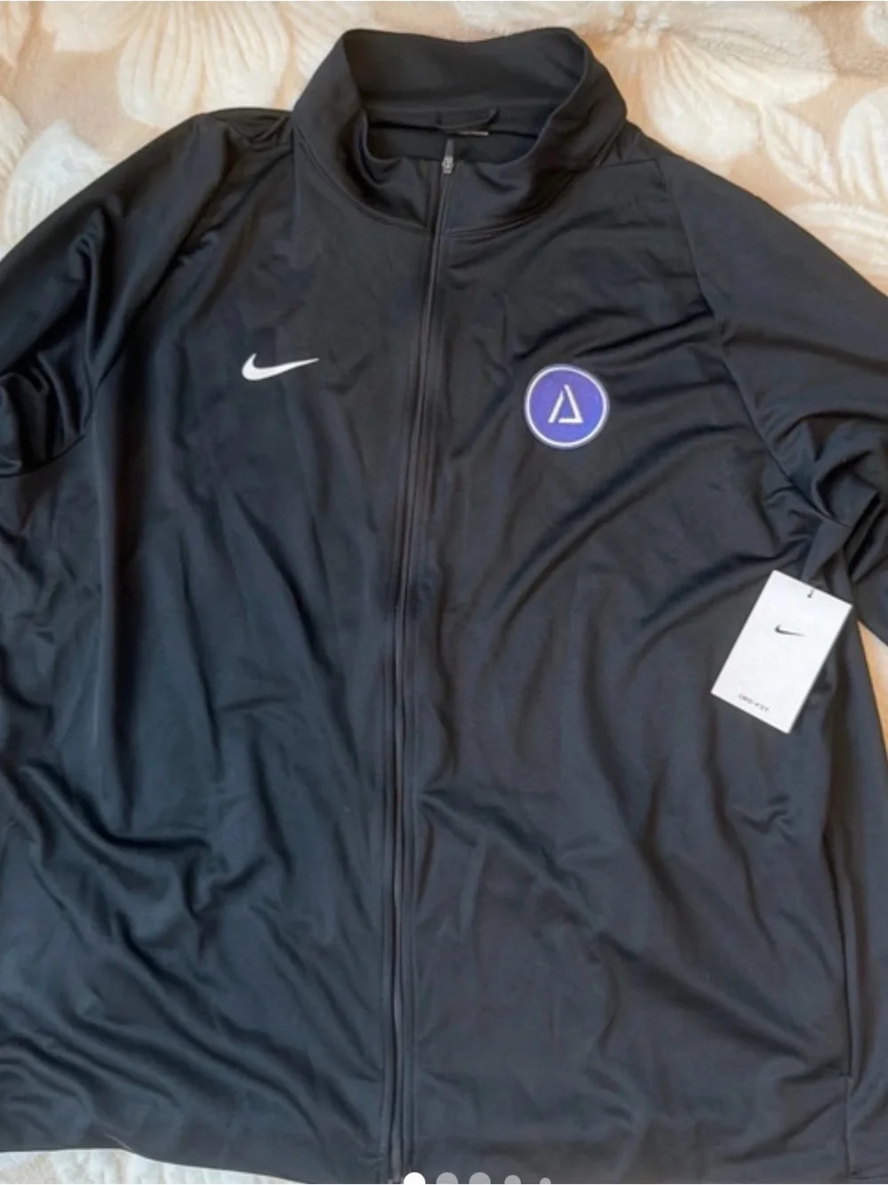 Nike Black Full-Zip Performance Jacket with Purple Patch